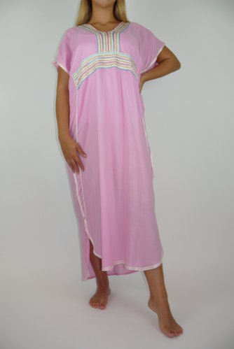 Orientalisches Kleid Kaftan Tunikakleid Strandkleid Sommerkleid Maxi, rosa
