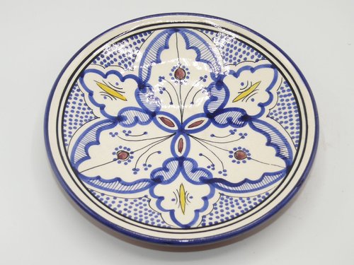 Marokkanischer Keramik Teller Metall Deko Orient Kunsthandwerk Marokko, Ø 20 cm