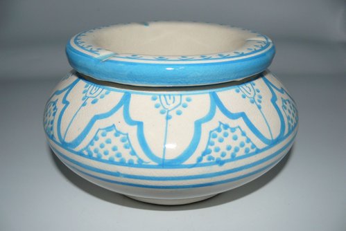 Marokkanischer Aschenbecher Keramik Windascher Orient Ø 20 cm blau4