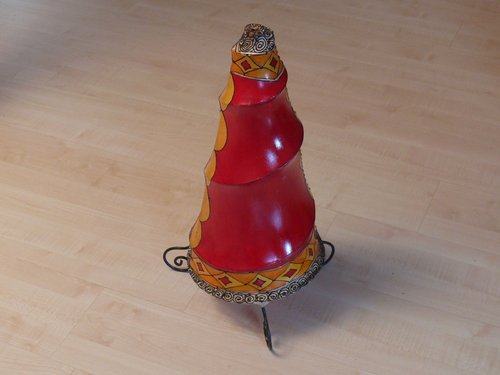 Hennalampe Stehlampe Marrakesch 1001 Nacht Orient aus Leder - 60 cm