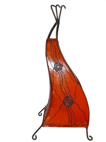 Marokkanische Henna Leuchte orientalische Stehlampe aus Leder Marrakesch - 50 cm