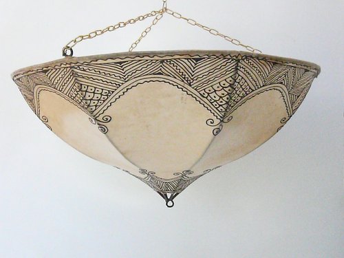 Orientalische Deckenlampe Lampe Leuchte Henna Leder Marrakesch Ø 60 cm