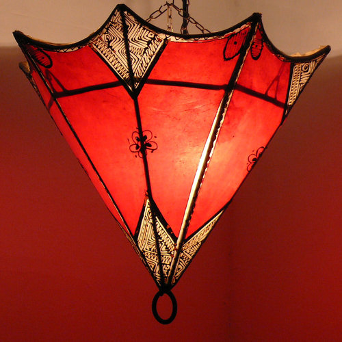 Marokko orientalische Decken Lampe Leuchte Henna Leder Ø 40 cm