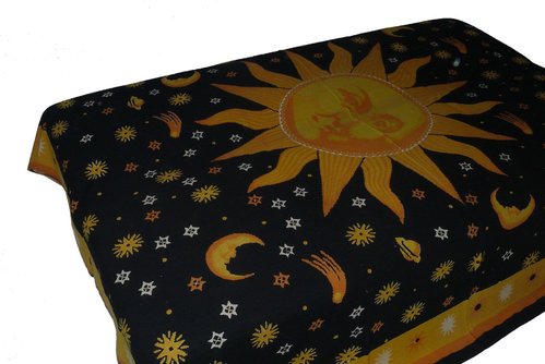 Orientalische Tagesdecke Bettüberwurf Sofaüberwurf Überwurf Plaid Indien 210 x 200 cm