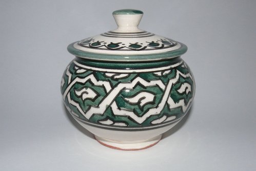 Marokkanische Zuckerdose Keramik Marrakesch-M-Dunkelblau 