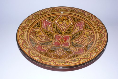 Marokkanischer Keramik Teller Metall Deko Orient Kunsthandwerk Marokko, Ø 40 cm
