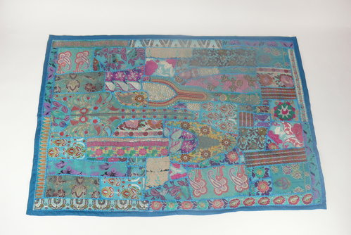 Indischer Wandbehang Wandteppich Patchwork 155 cm x 105 cm